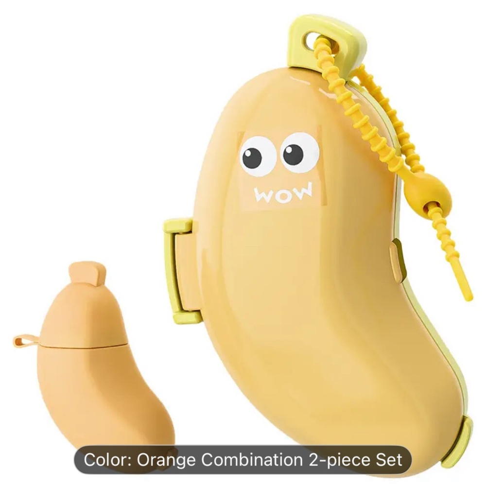 Banana shaped toothbrush and toothpaste holder set - Yellow